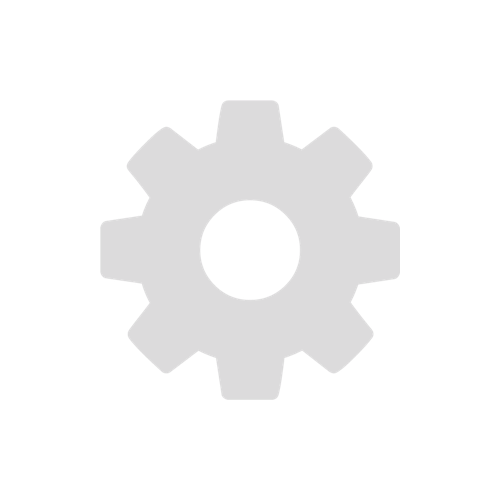 Product options - A light gray gear or cog wheel icon representing system settings and product configuration options in a minimalist design style